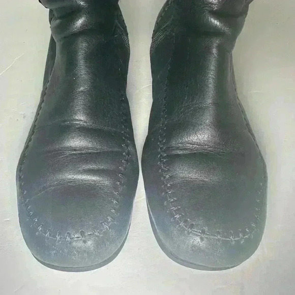 BOSI Colombia tall black leather tall riding boots size EU 36 US 5.5 side zip - Picture 5 of 8